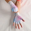 pink cycling gloves